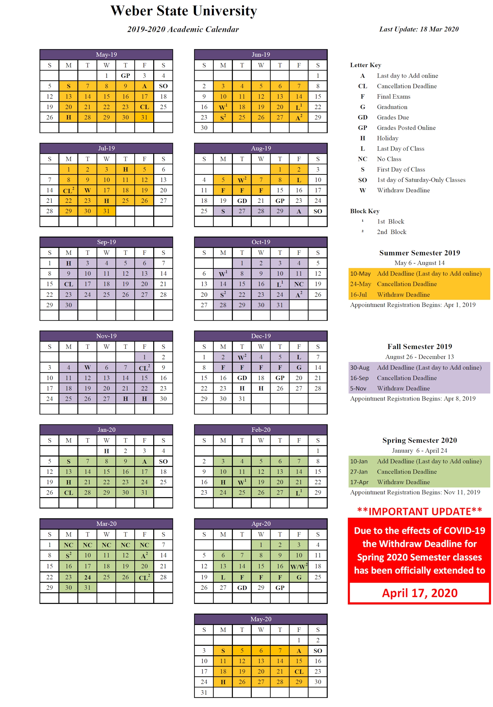 U Of R Calendar 2020 Month Calendar Printable