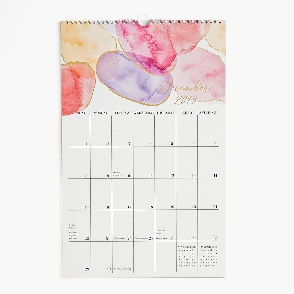 2019-2020 Foil Watercolor Calendar | Watercolor, Watercolor
