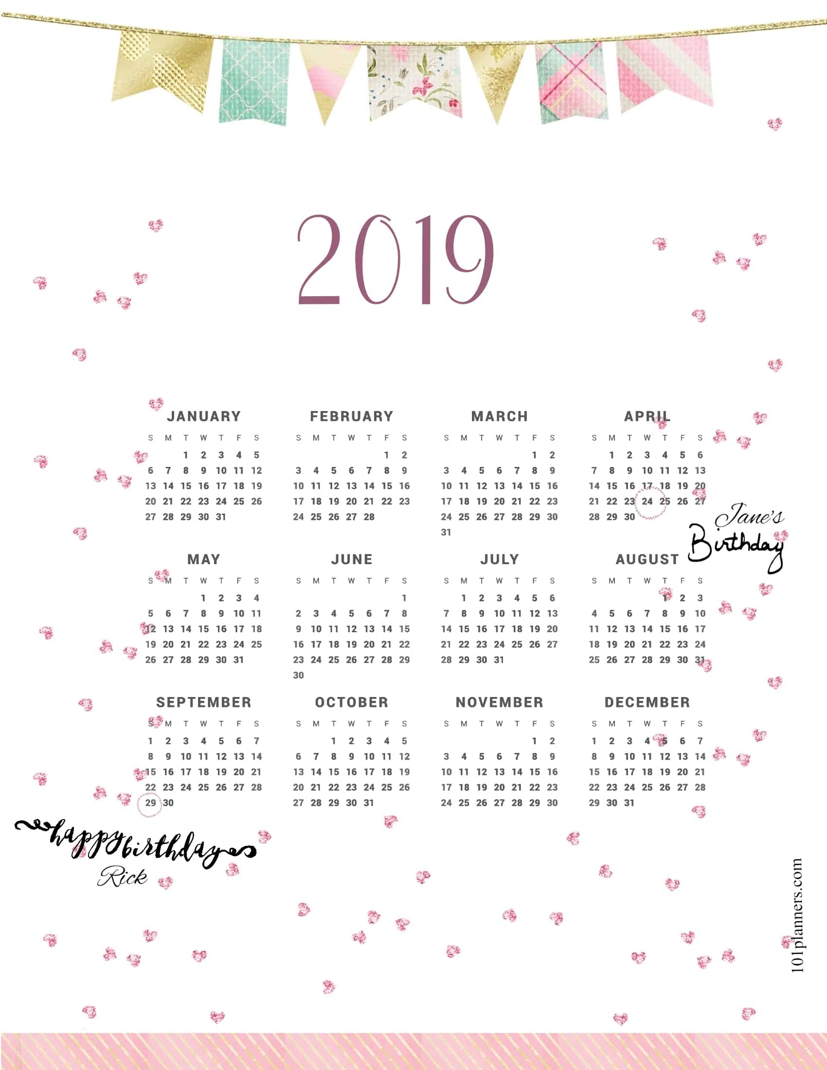 2019 Calendar