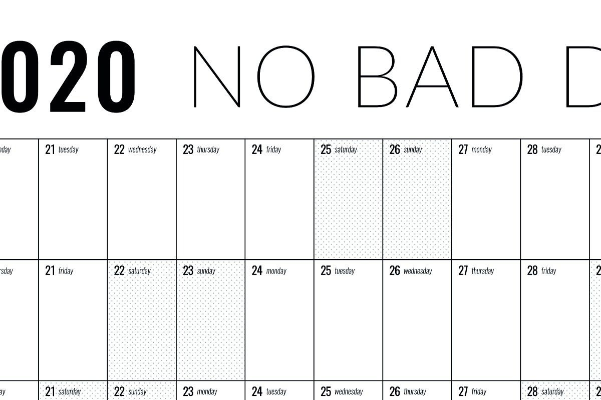 2020 Block Calendar Printable | Block Calendar, Calendar