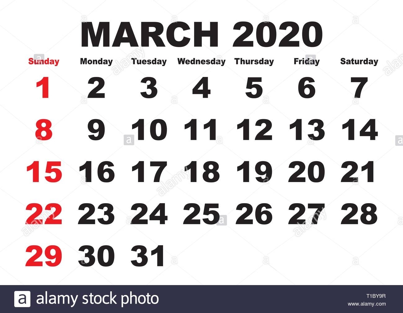 March 1 2020 Calendar | Month Calendar Printable