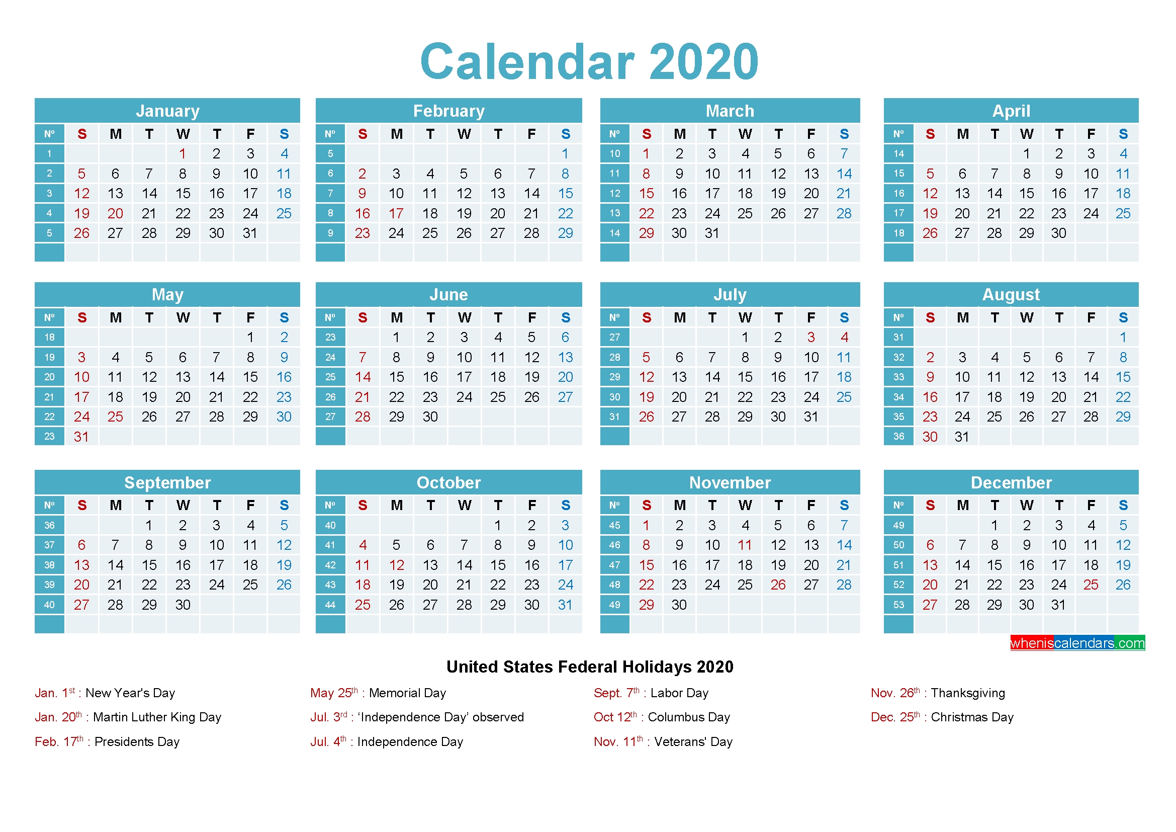 Calendar Week Today 2020 Month Calendar Printable