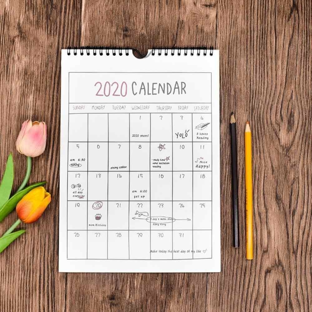 2020 Daily Schedule Monthly Hanging Paper Organizer Wall Calendar Office  Hand Drawing Annual Planner 365 Days Academic