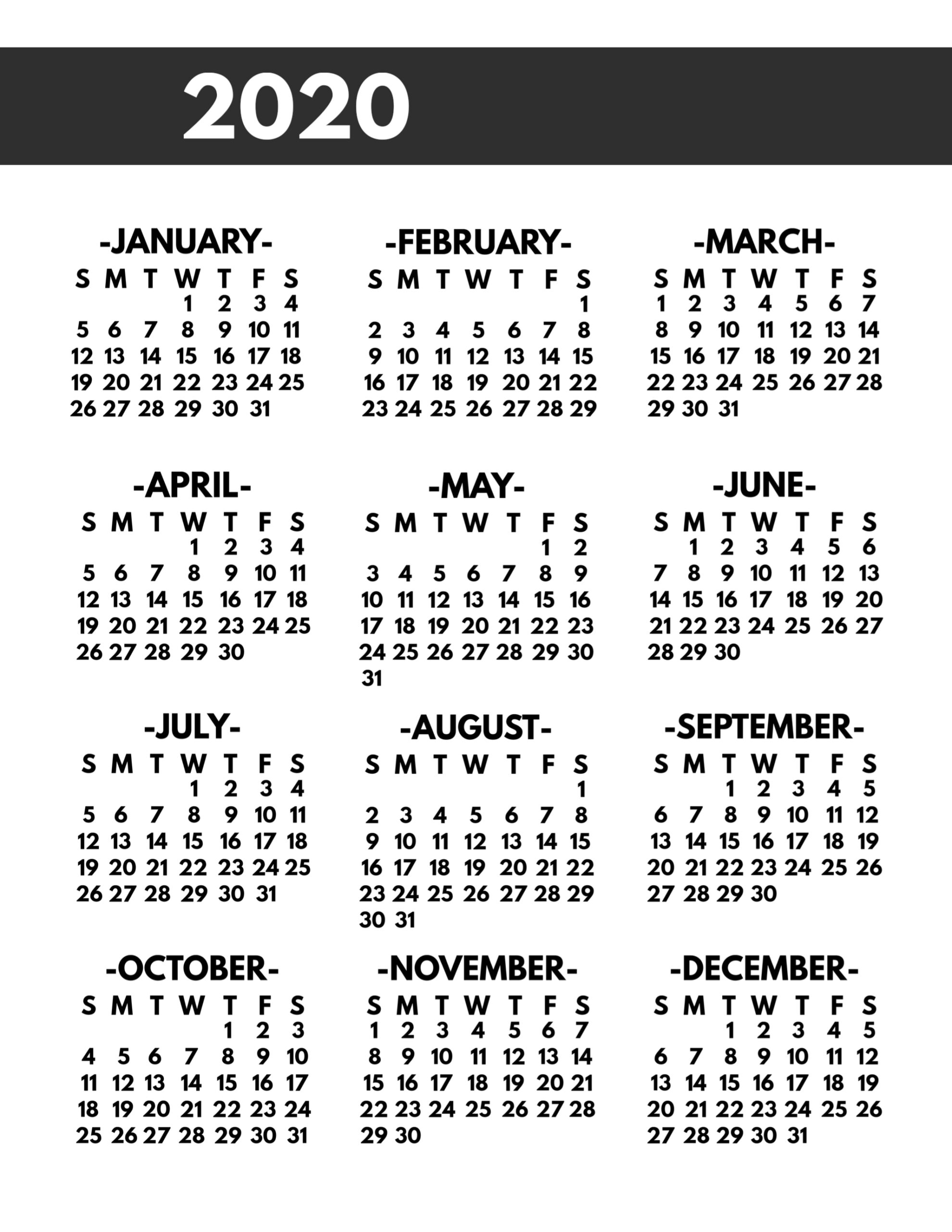 Printable 3 Month Calendar 2020 PRINTABLE CALENDAR 2021