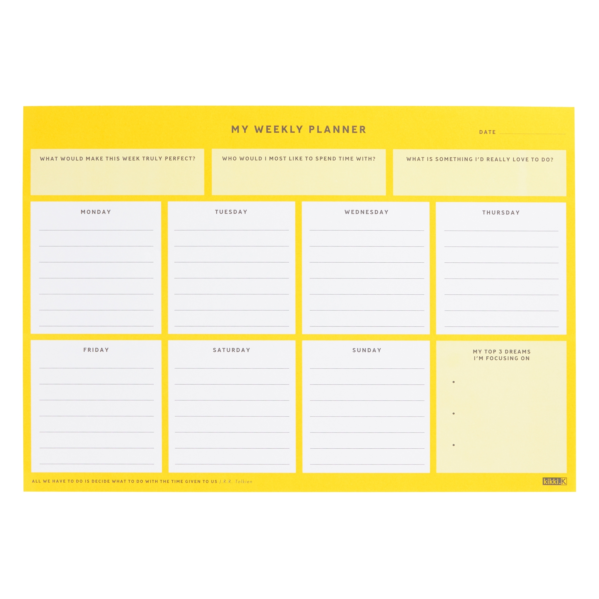 A4 Weekly Planner Pad: Inspiration