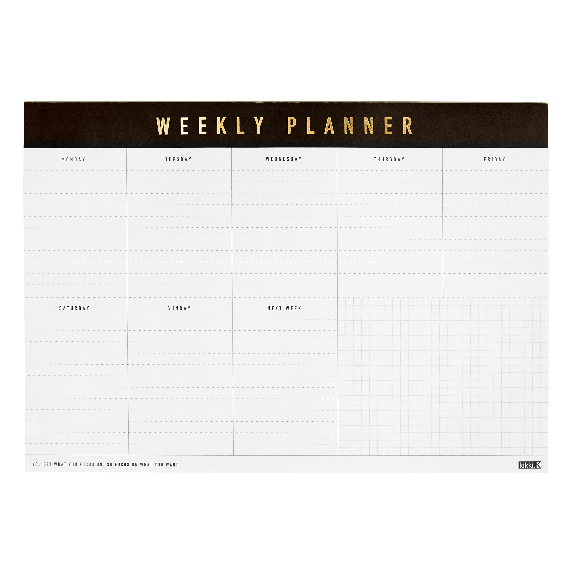 A4 Weekly Planner Pad: Life Essentials