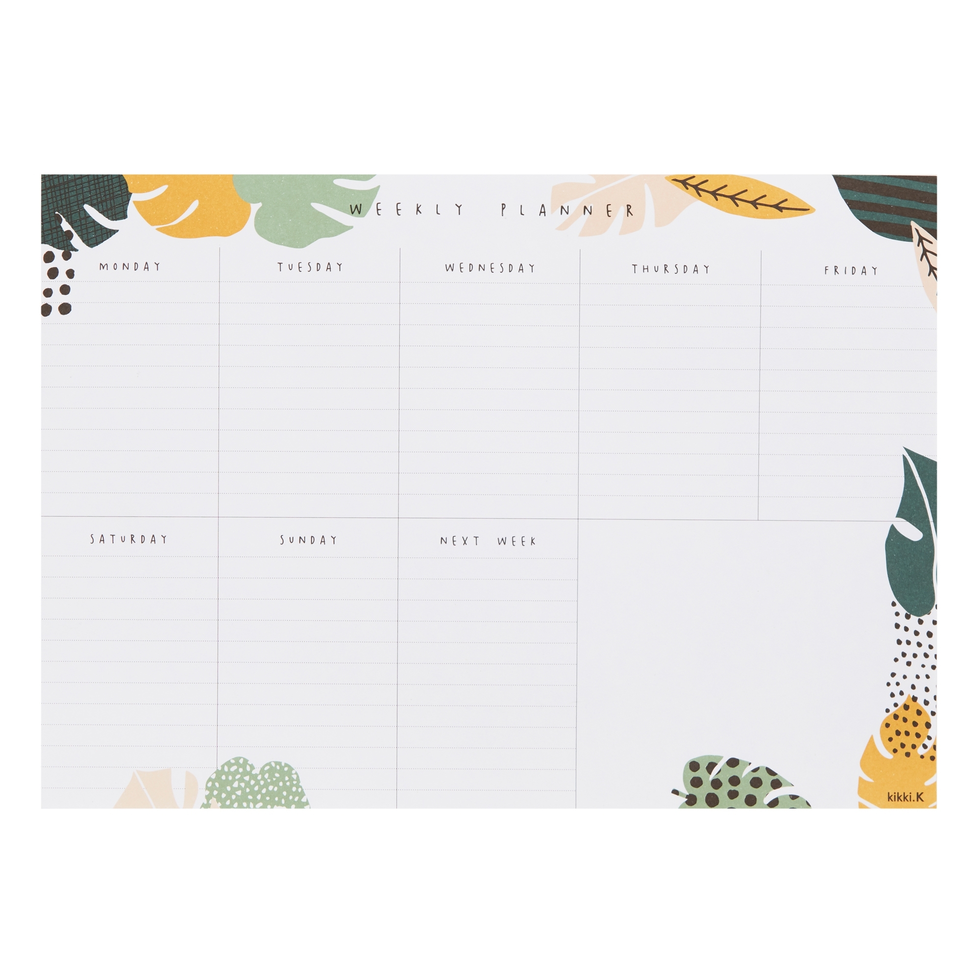 A4 Weekly Planner Pad White/evergreen: Living Well