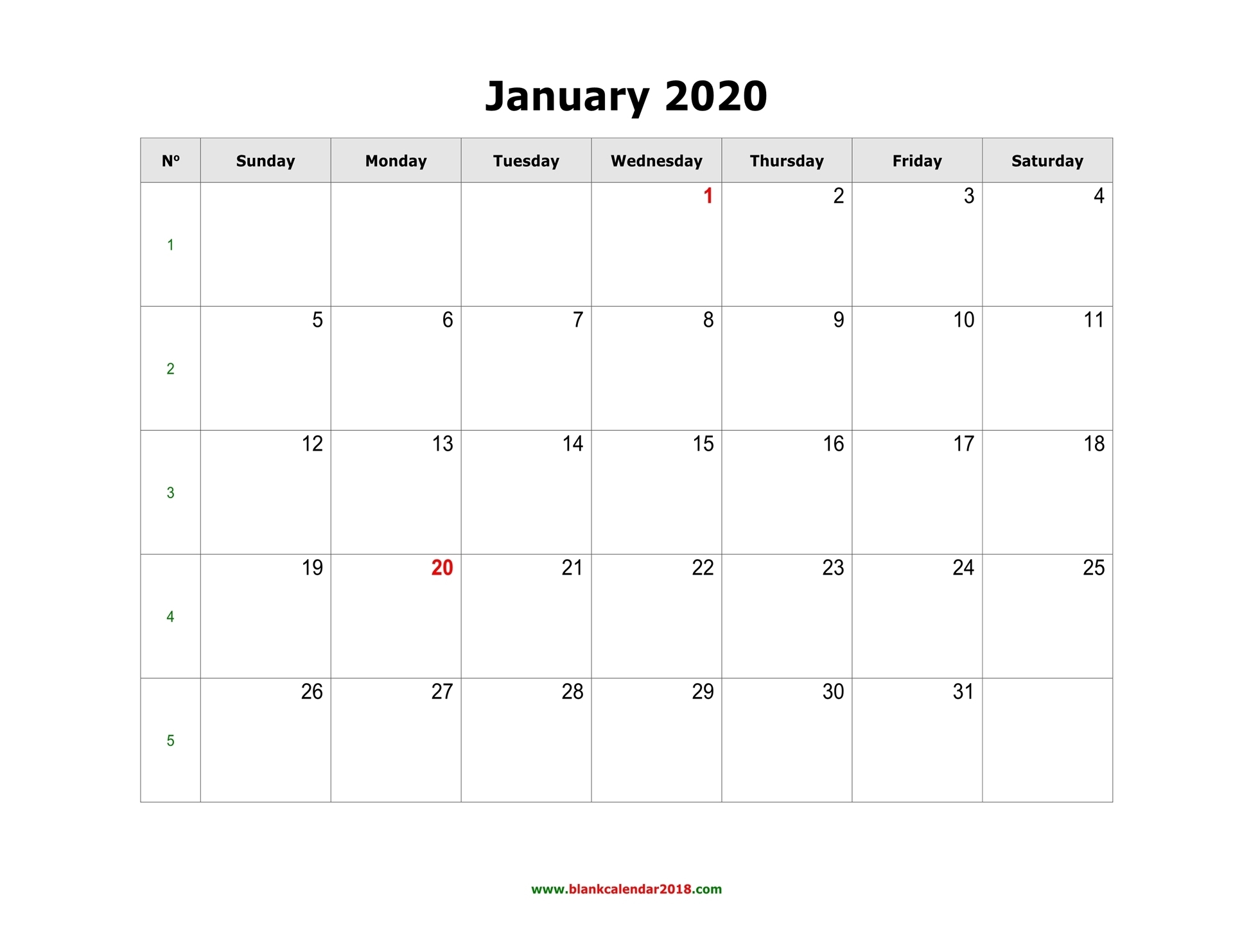 Free Printable Calendar January 2020 Portrait | Month Calendar Printable
