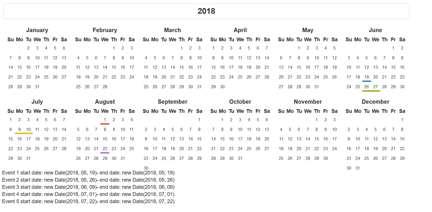 Boostrap Year Calendar Yii2 Extension - Month Parsing Issue