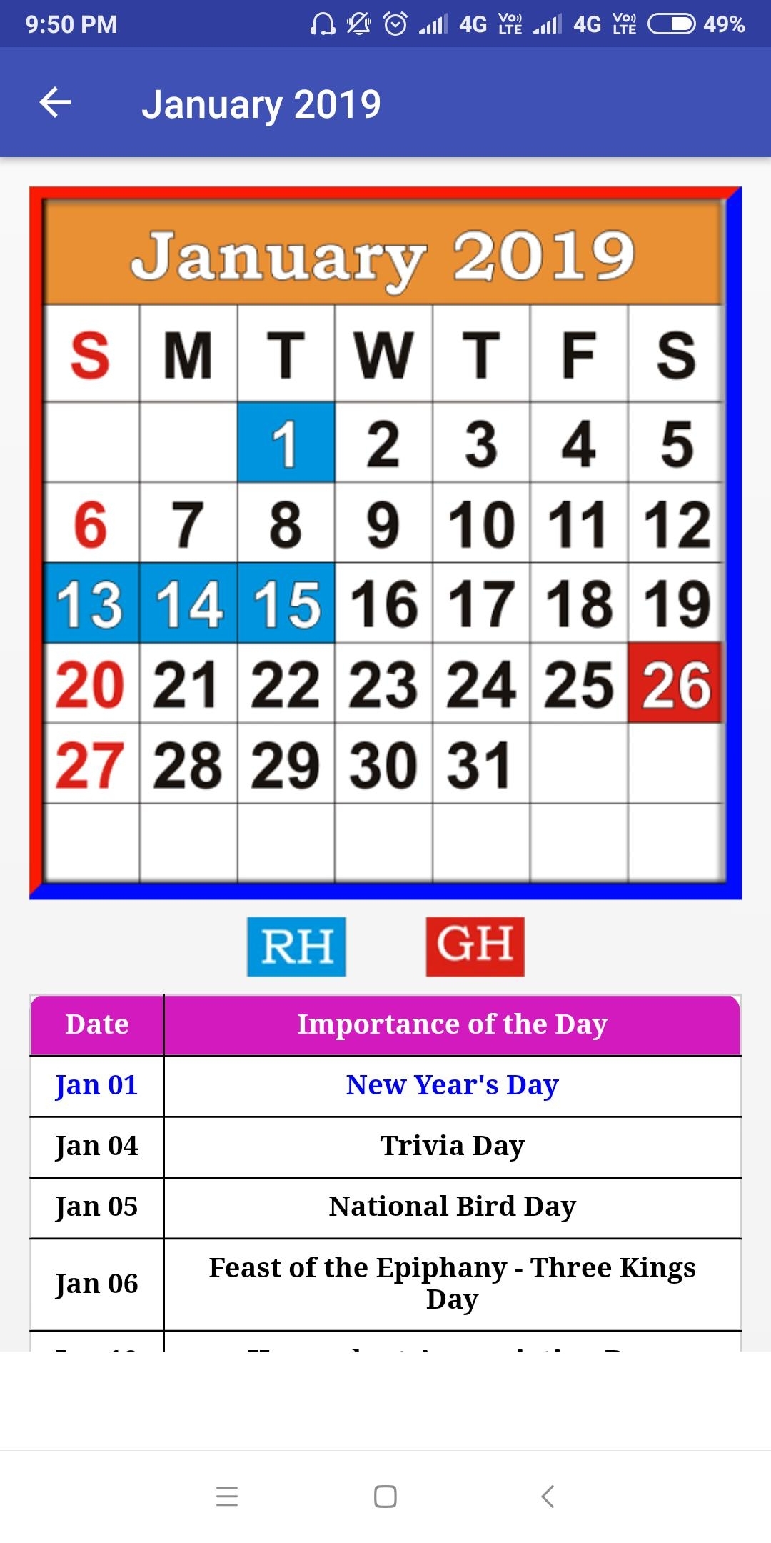 Rh Gh Calendar 2025 