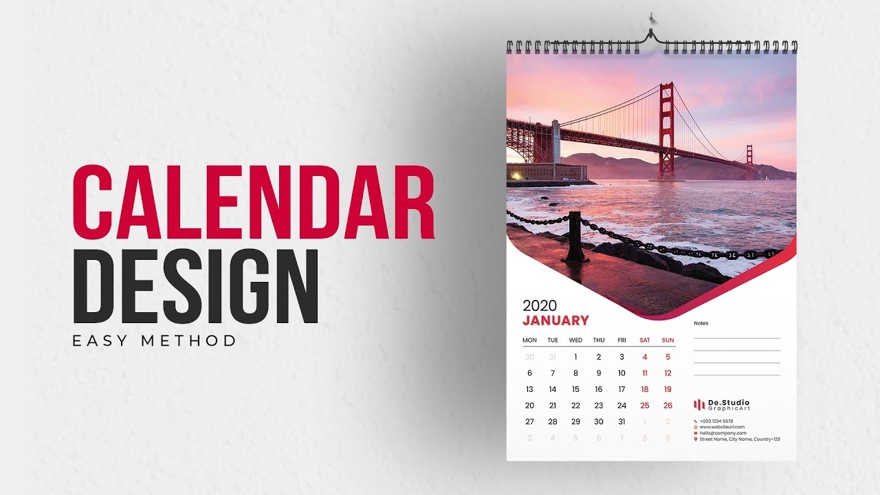 Calendar Design 2020 | How To Make Calendar In Illustrator Tutorial |  Create Wall Calendar | #mh