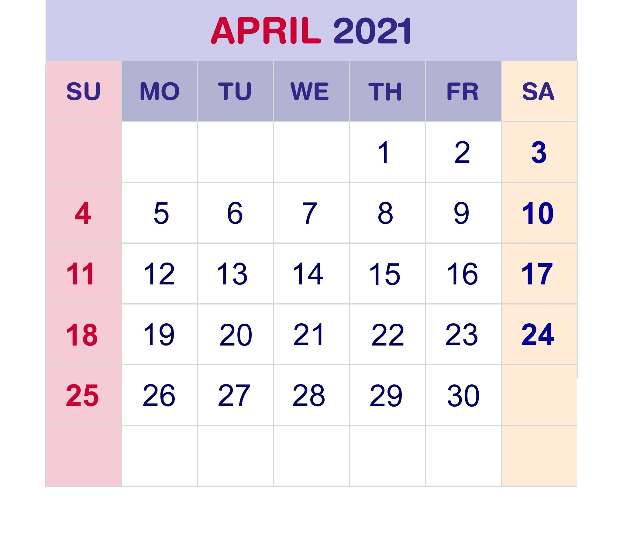 April 9 2020 Calendar | Month Calendar Printable