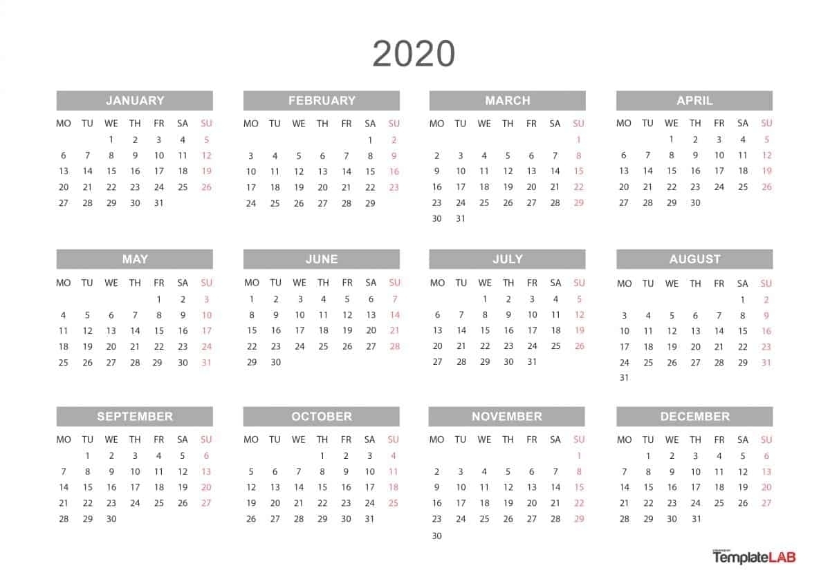 Calendar Labs 2020 | Free Printable Calendar-Calendar Labs