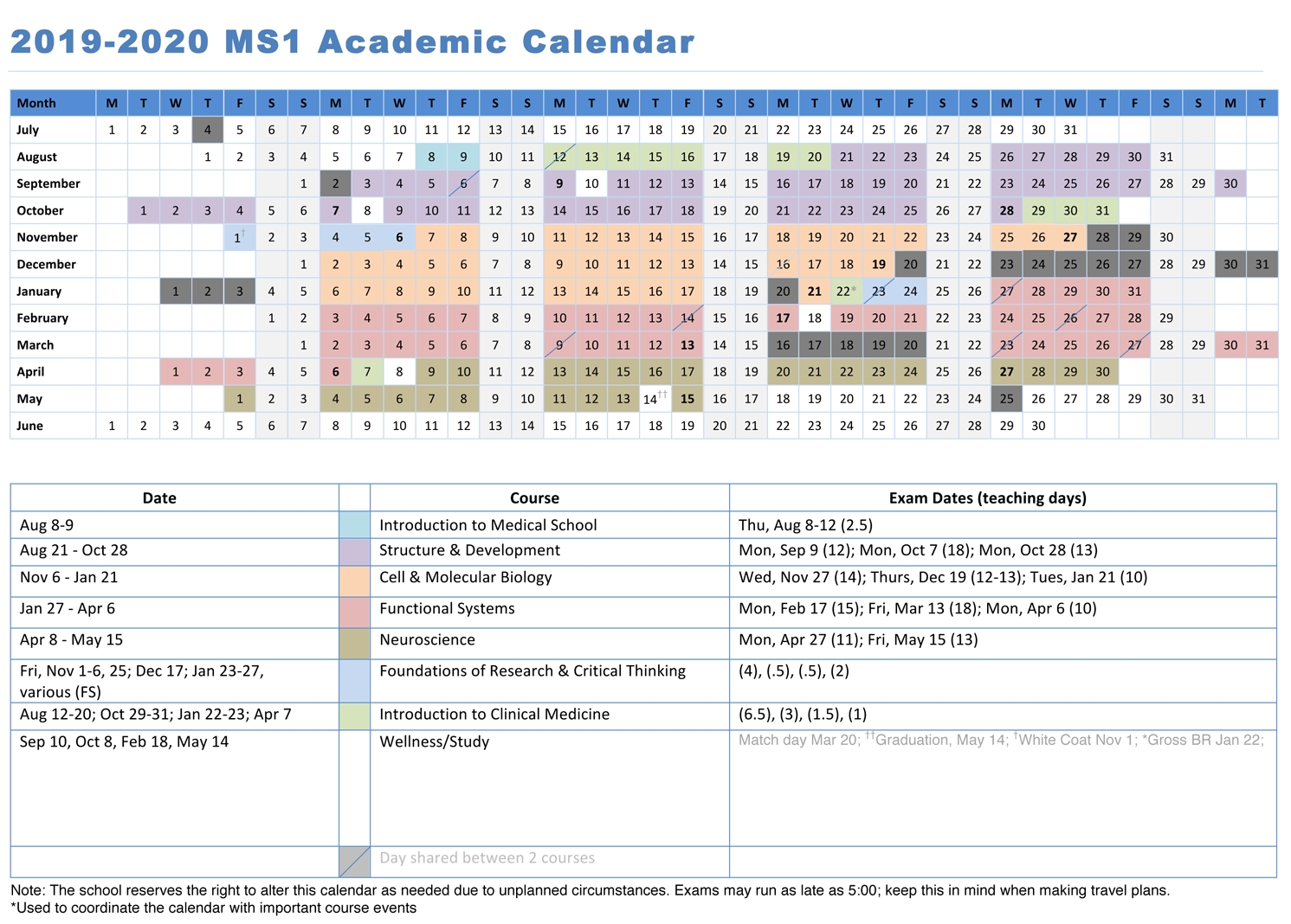 Calendars | University Of Maryland School Of Medicine