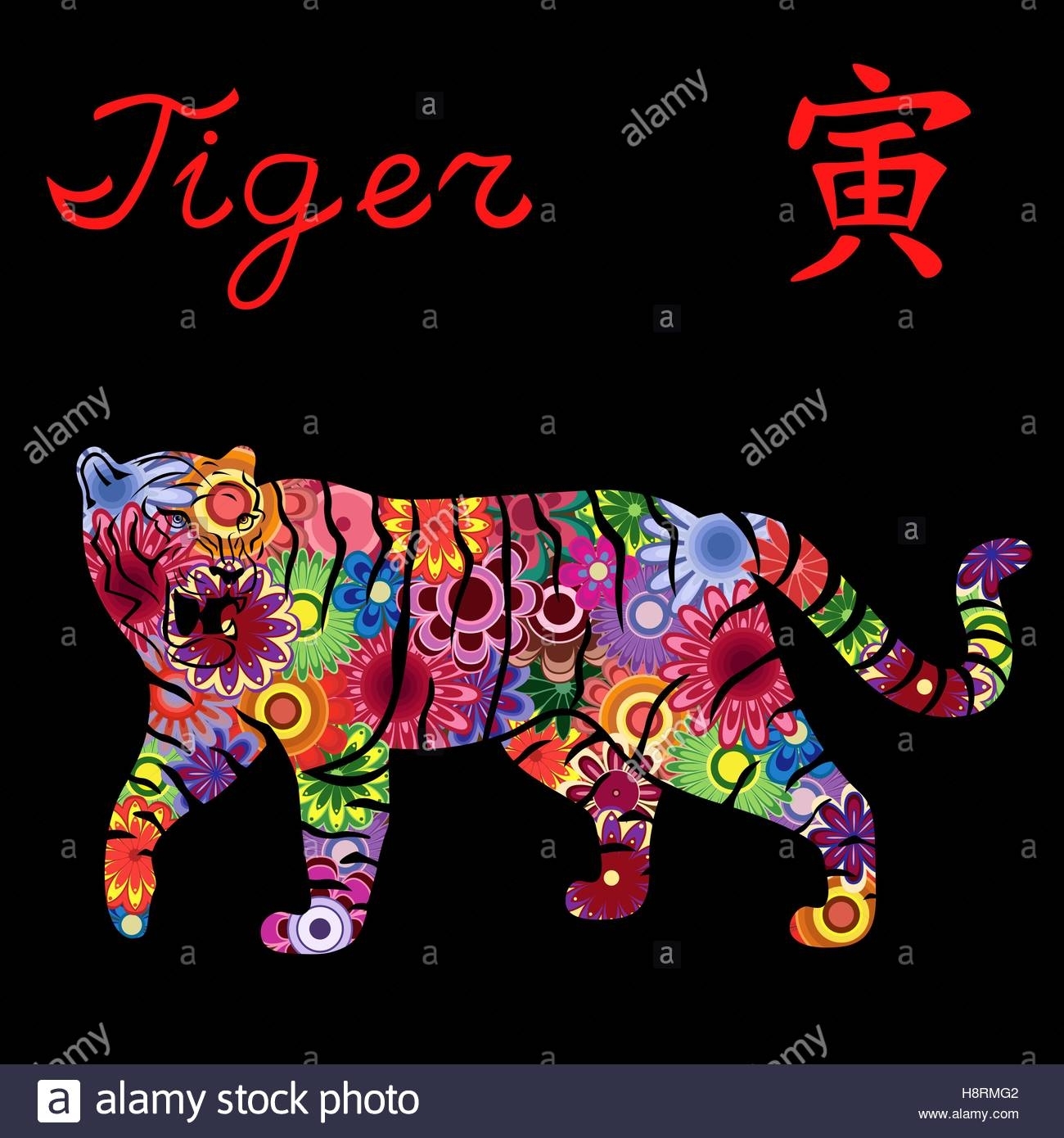 Chinese Zodiac Sign Tiger, Fixed Element Wood, Symbol Of New