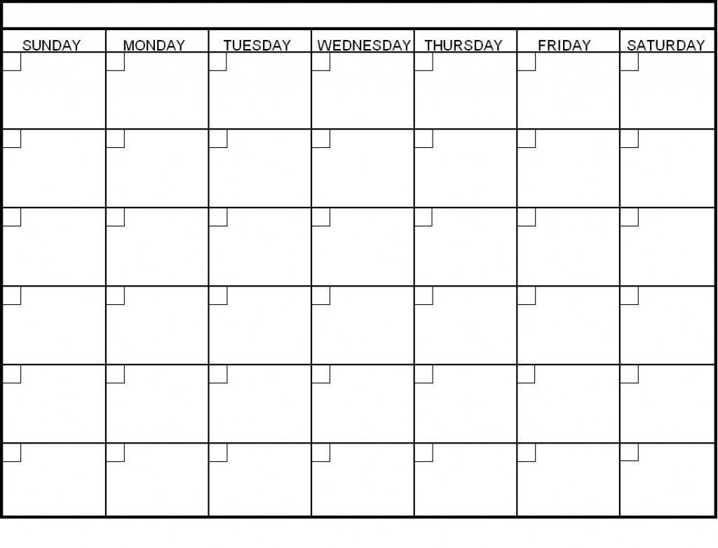 Collect Blank Calendar 6 Weeks Start On Sunday | Blank