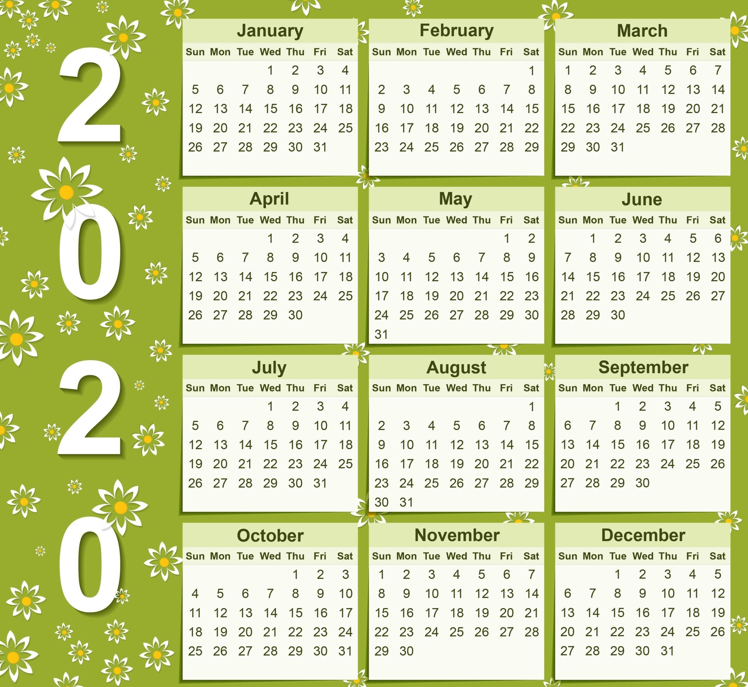 Cute Calendar 2020 Printable Designs | Calendarbuzz