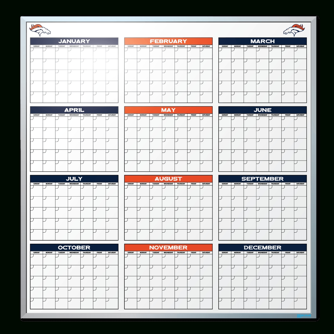 Denver Broncos Calendar Dry Erase Board | Custom Dry Erase