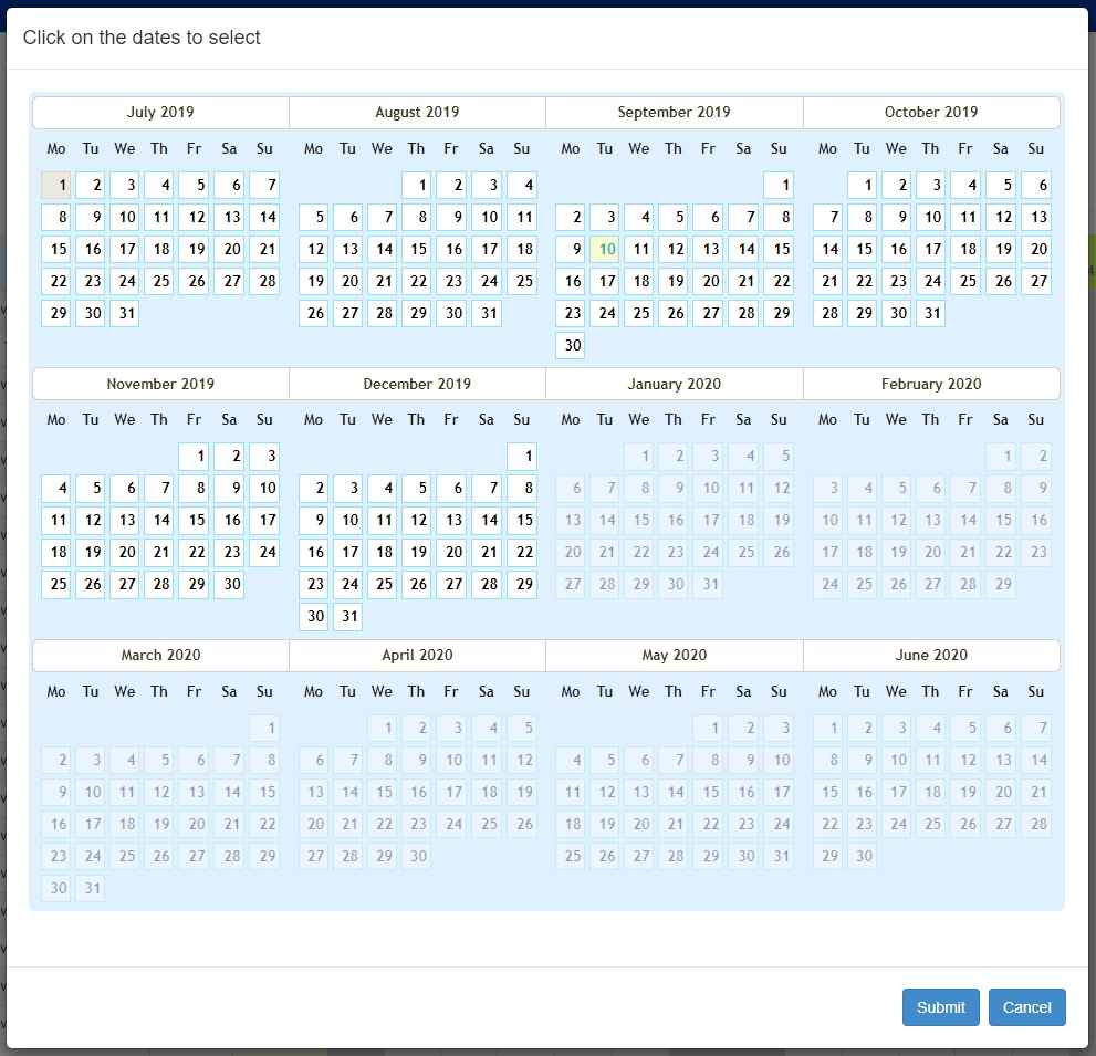 Year View Calendar Jquery | Month Calendar Printable