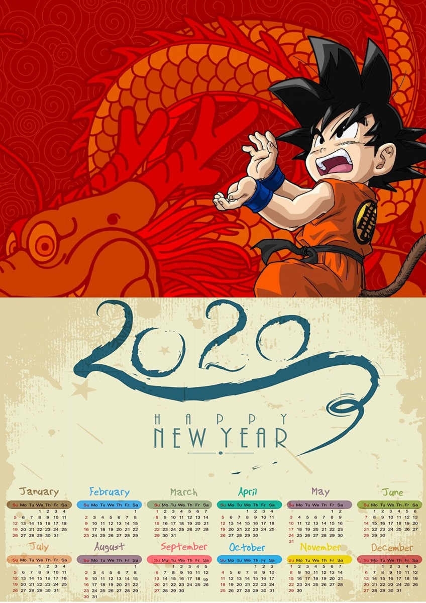 Dragon Ball Z Poster Goku Classic Anime 2020 Calendar Poster New Japanese  Anime Wall Coated Paper For Home Wall Decor