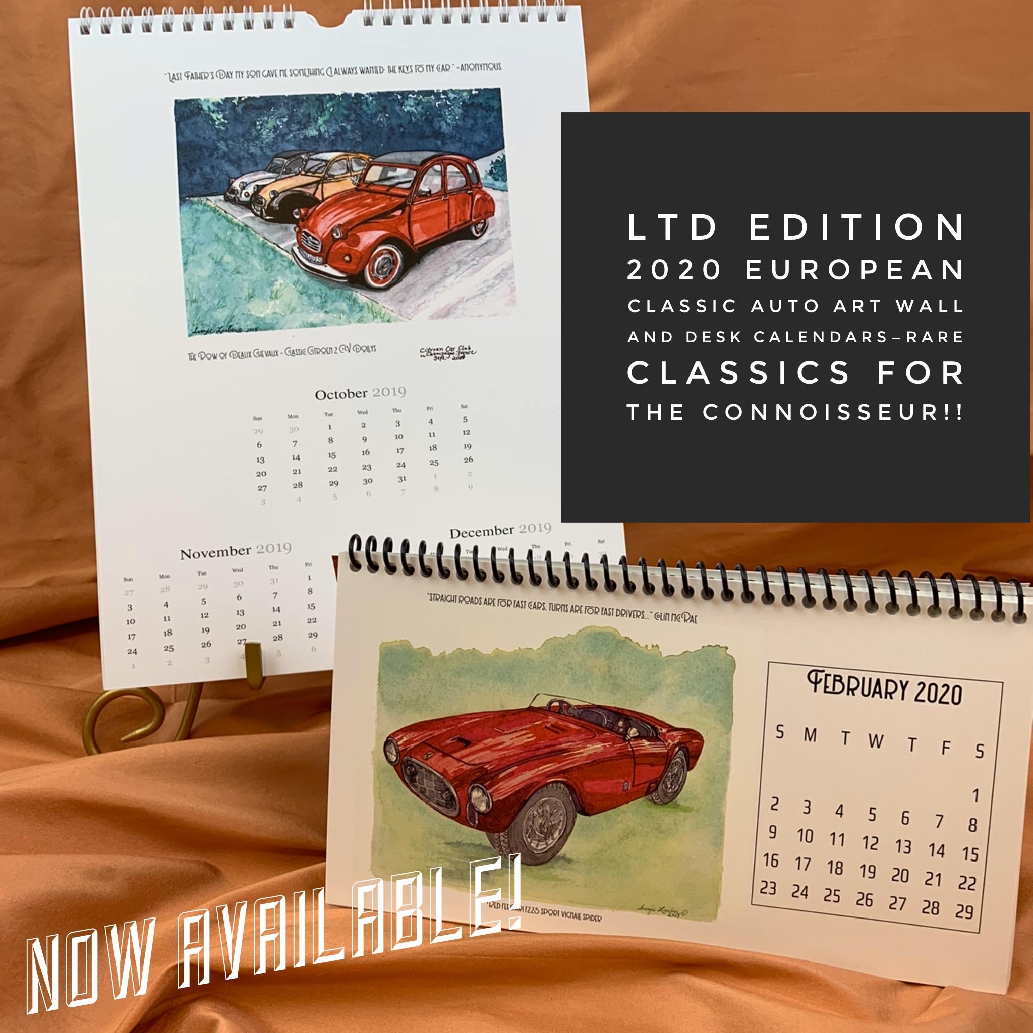 European Classic Cars 2020 Desk Calendar