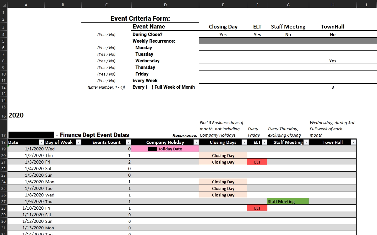 Excel Formula To Identify 3Rd &quot;full&quot; Week Of Month - Stack