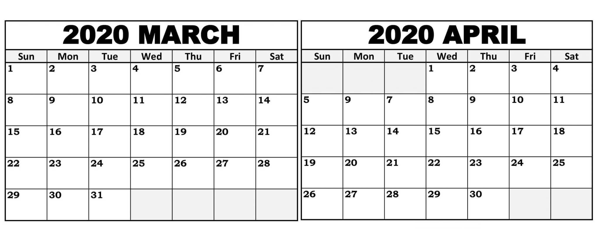 Free March April May 2020 Calendar Printable Templates In