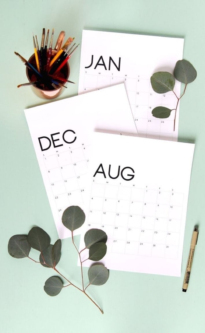 Free Printable Calendar Roundup | 2019 Monthly Templates
