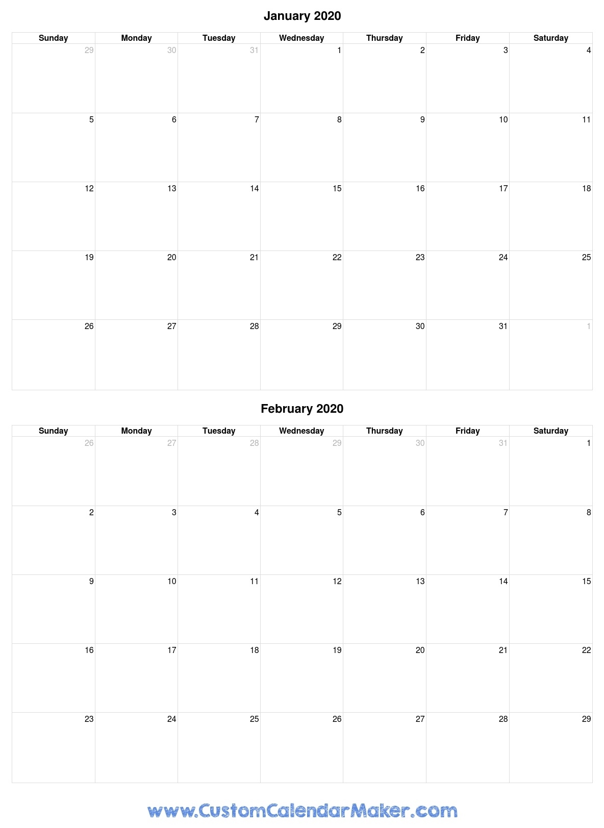 Free Printable Calendars, Blank Pdf Templates To Print A