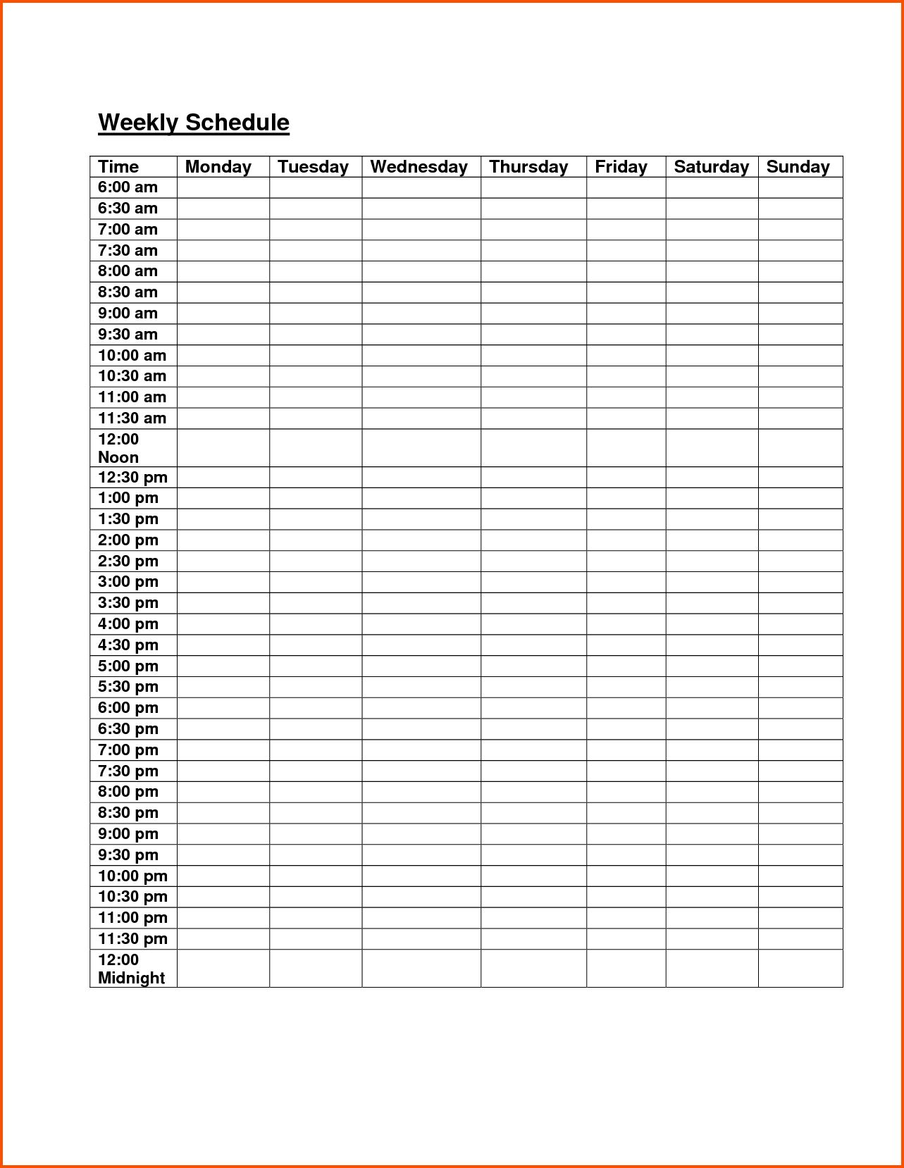 Free Weekly Class Schedule Template Excel #1 | Weekly