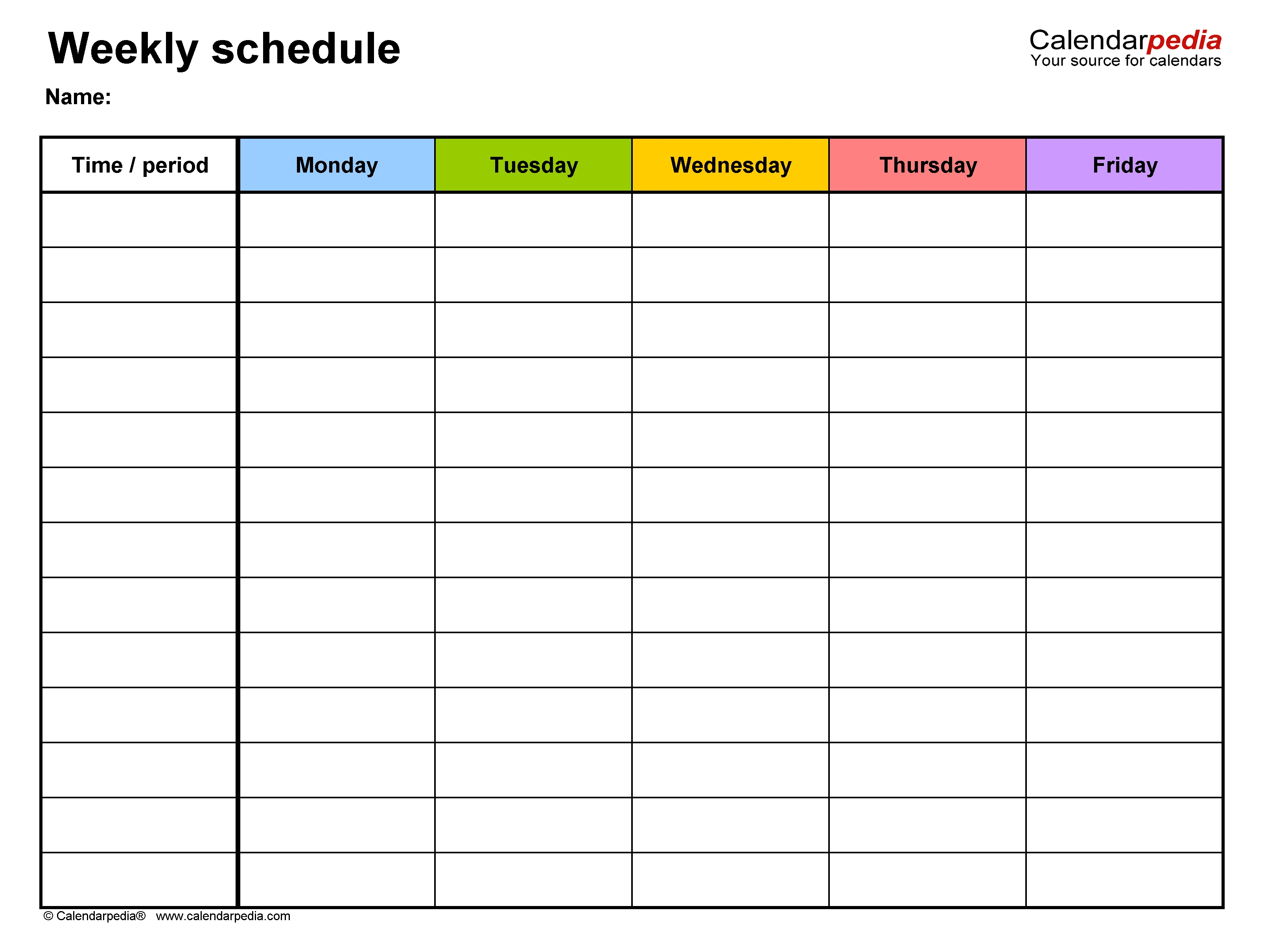 Free Weekly Schedule Templates For Excel - 18 Templates