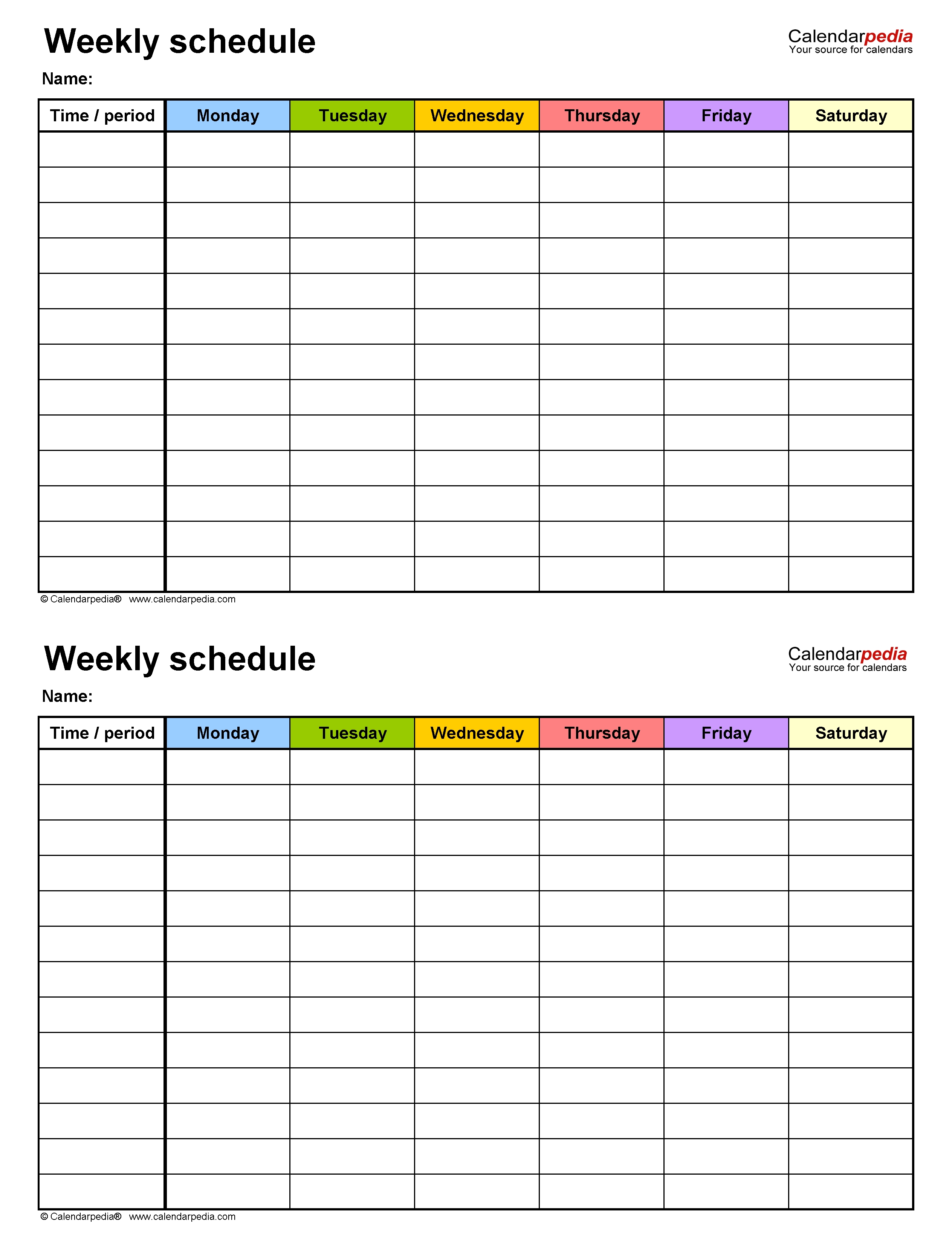 daily schedule planner printable blank