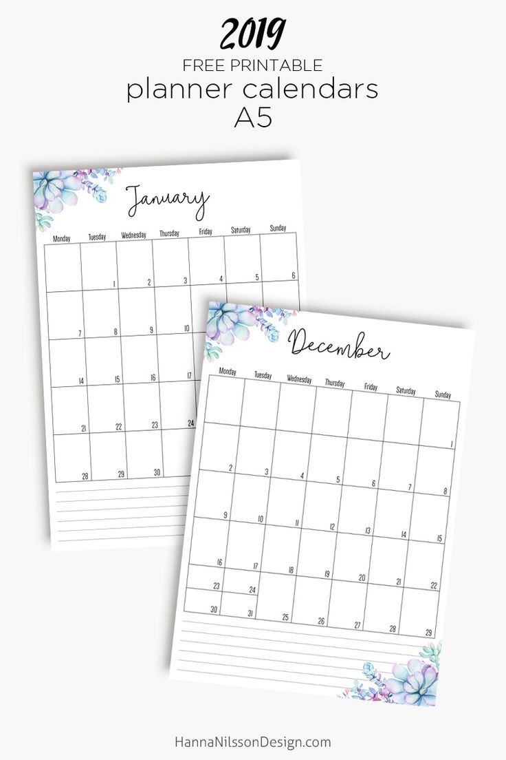 Free Yearly Calendar (With Images) | Planner Calendar