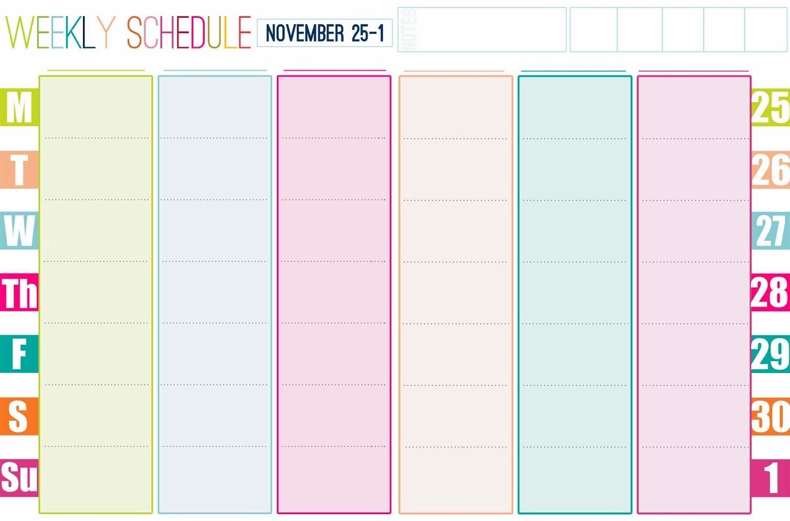 Gallery For &gt; Free Printable Weekly Calendar Cute (With