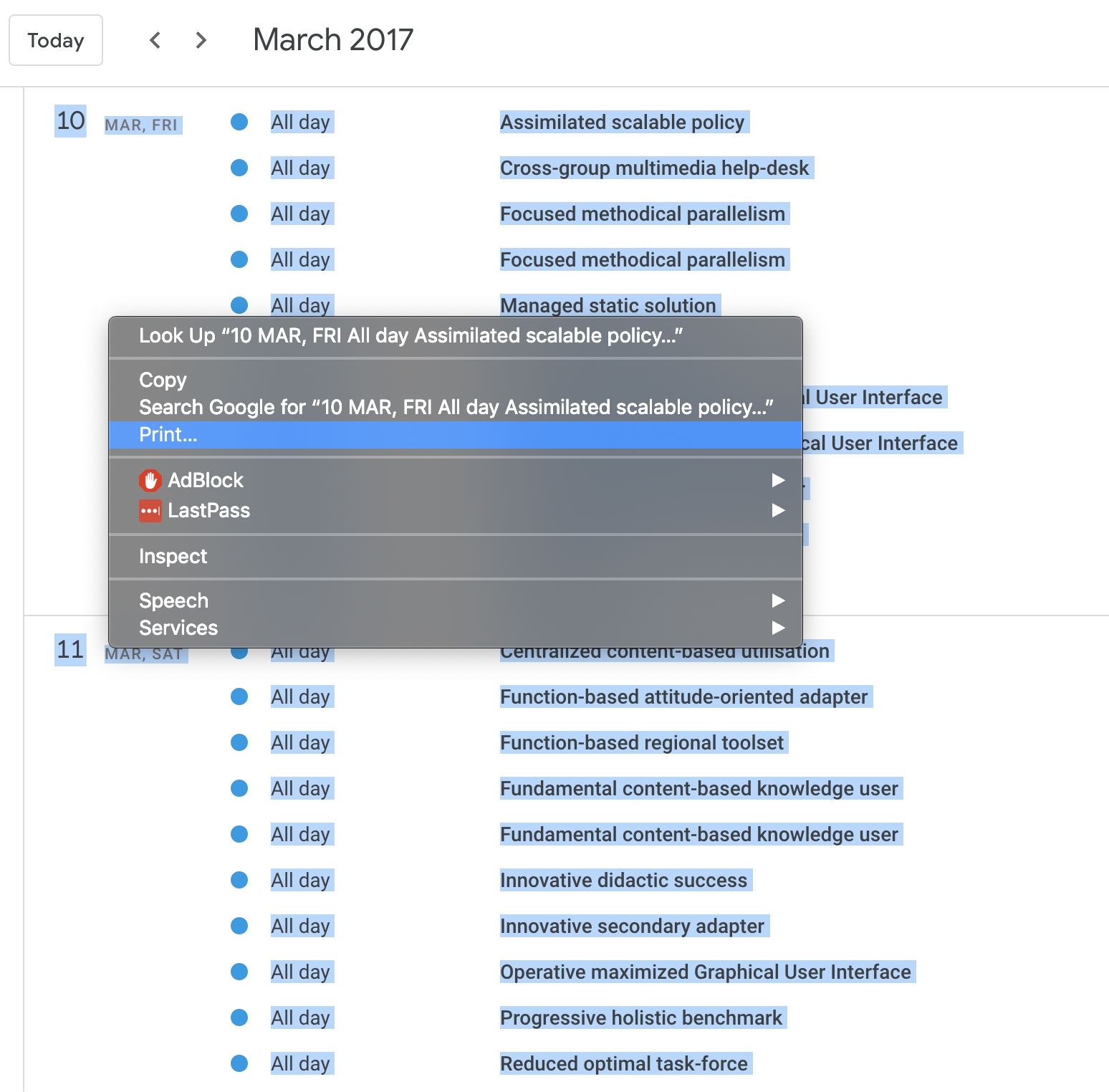 How To Get Rid Of &quot;create&quot; Bug&quot; That Overlays My Calendar