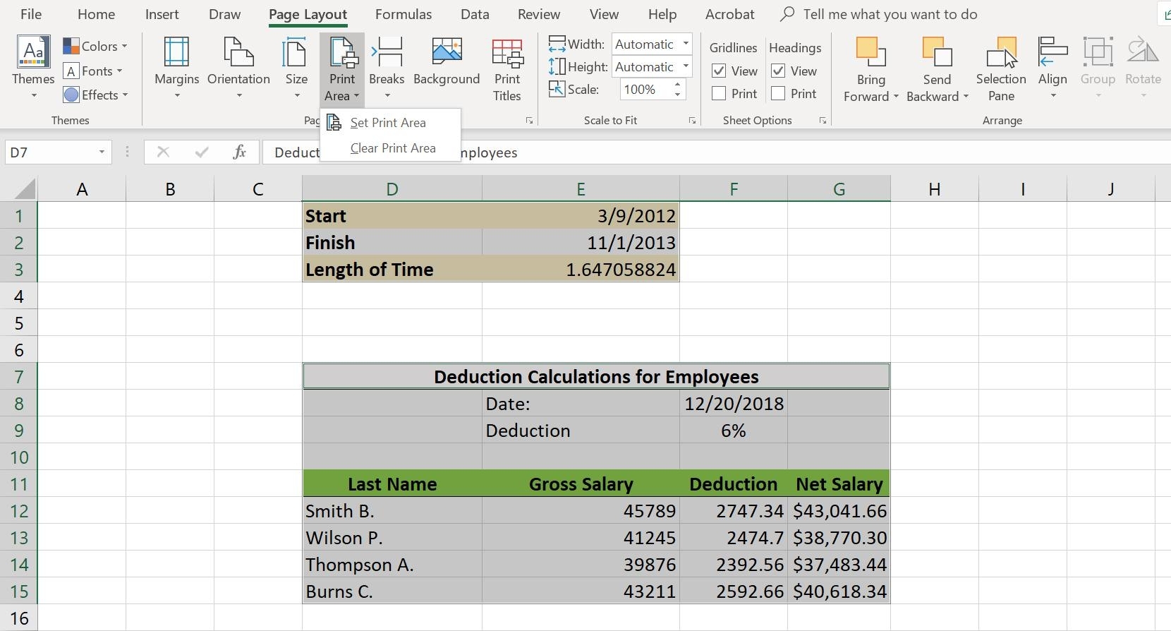How To Set Print Area In Excel