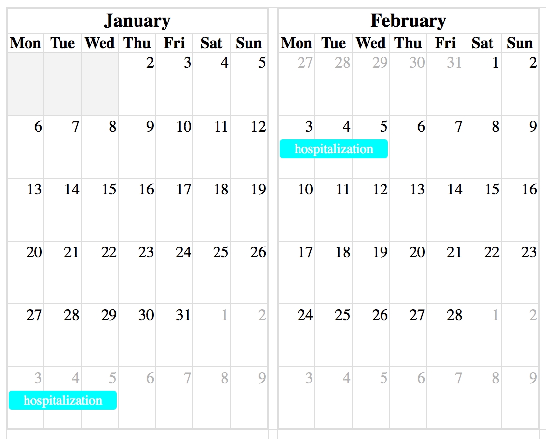 How To Show Event Without Duplication In Full Calendar Year