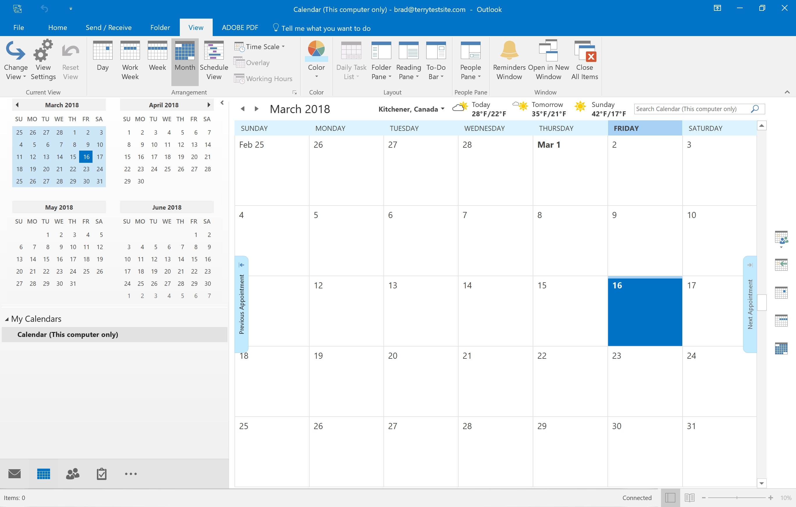 office 365 calendar not syncing with outlook 2016