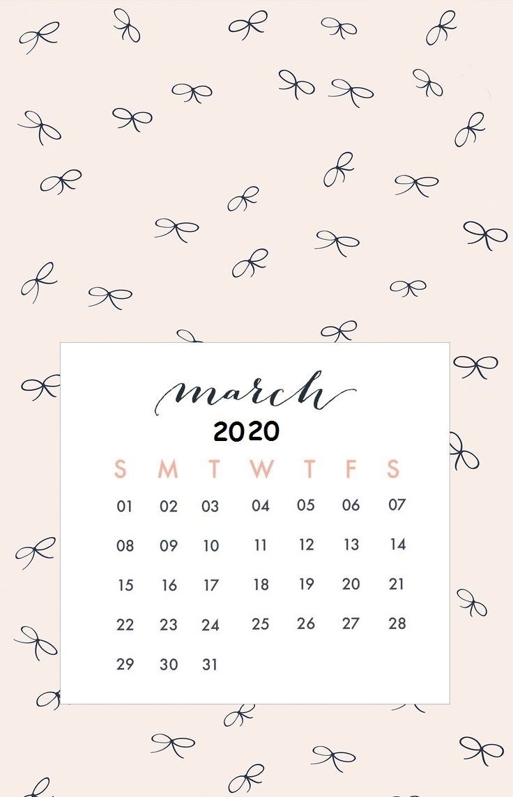 Iphone March 2020 Calendar Wallpaper In 2020 | Calendar