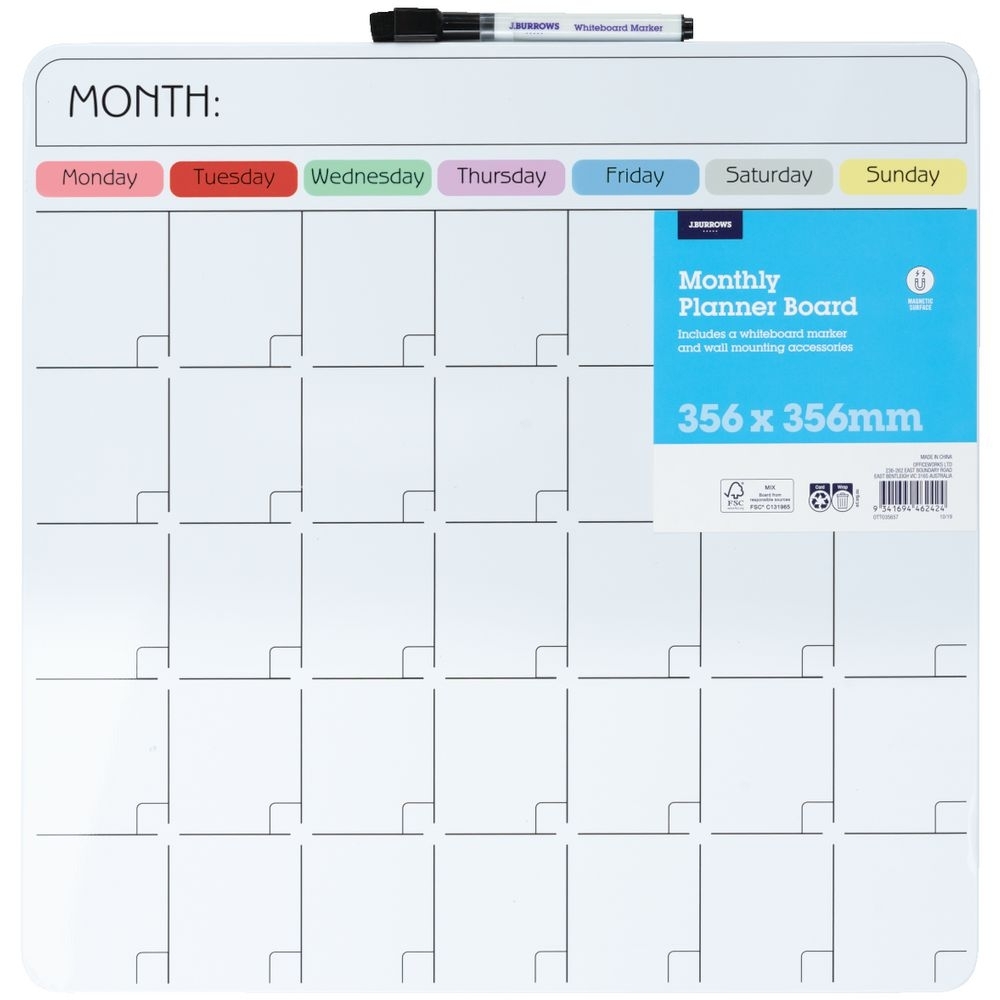 J.burrows Magnetic Monthly Calendar Board 356 X 356Mm