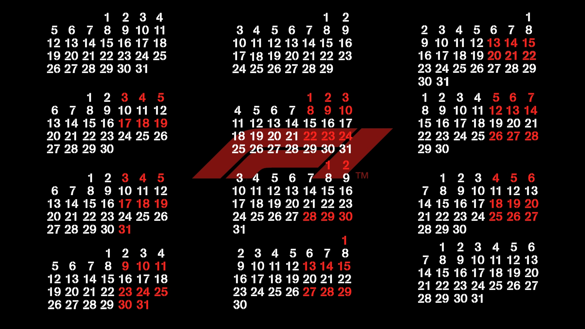 f1 2020 calendar