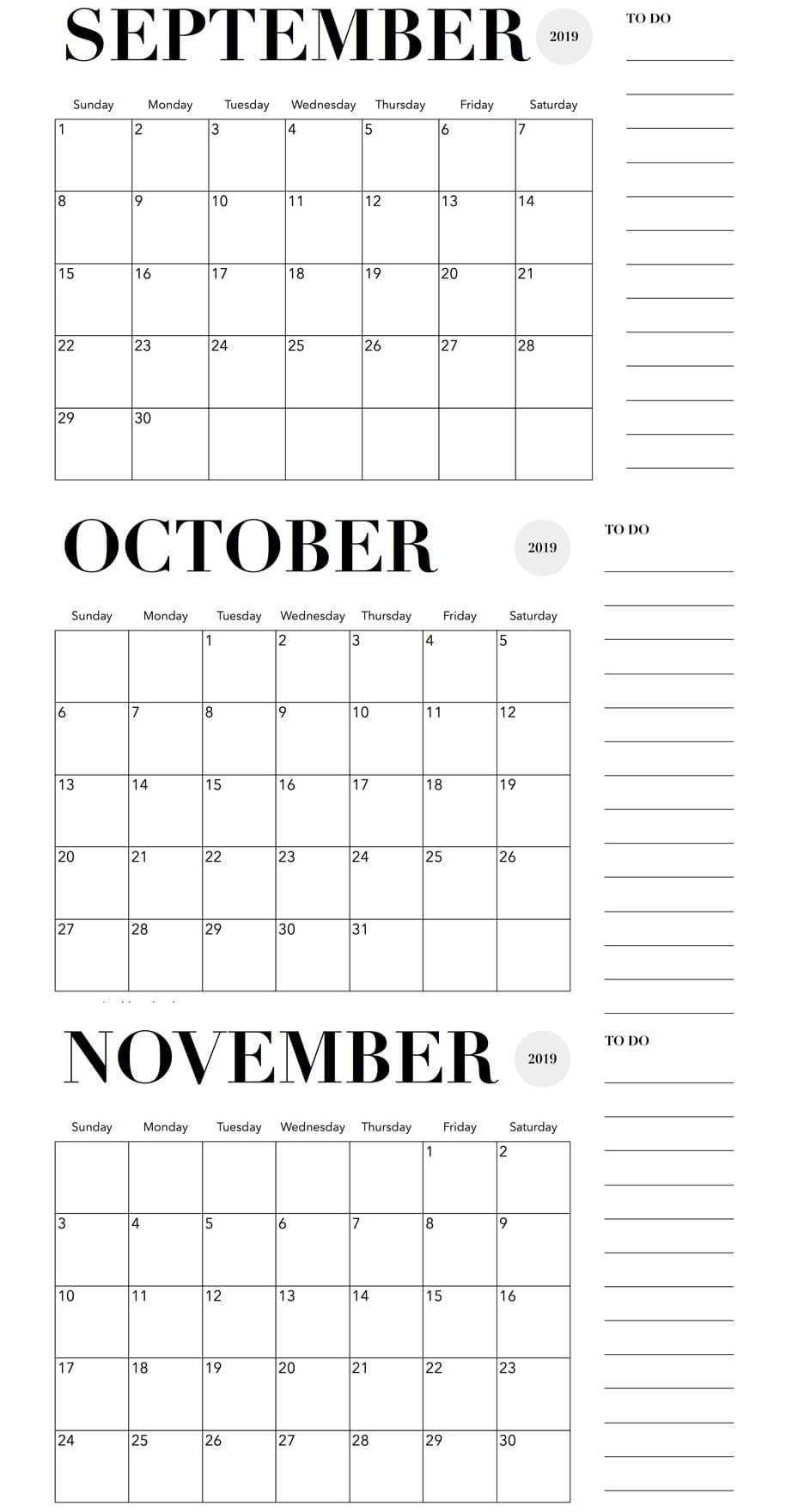 Printable Calendar October November December 2024