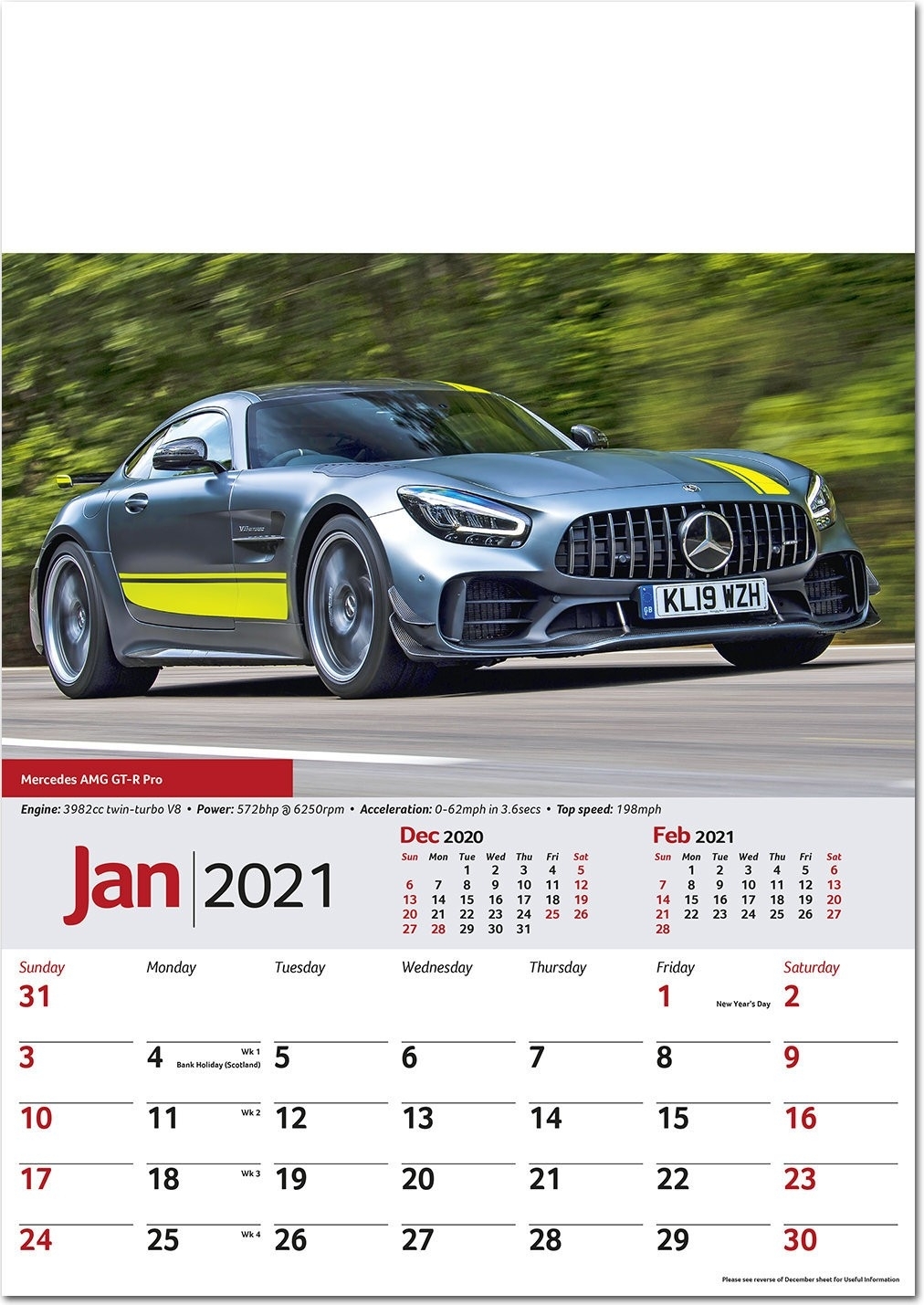 Performance Cars Wall Calendar 2021 - Rose Calendars