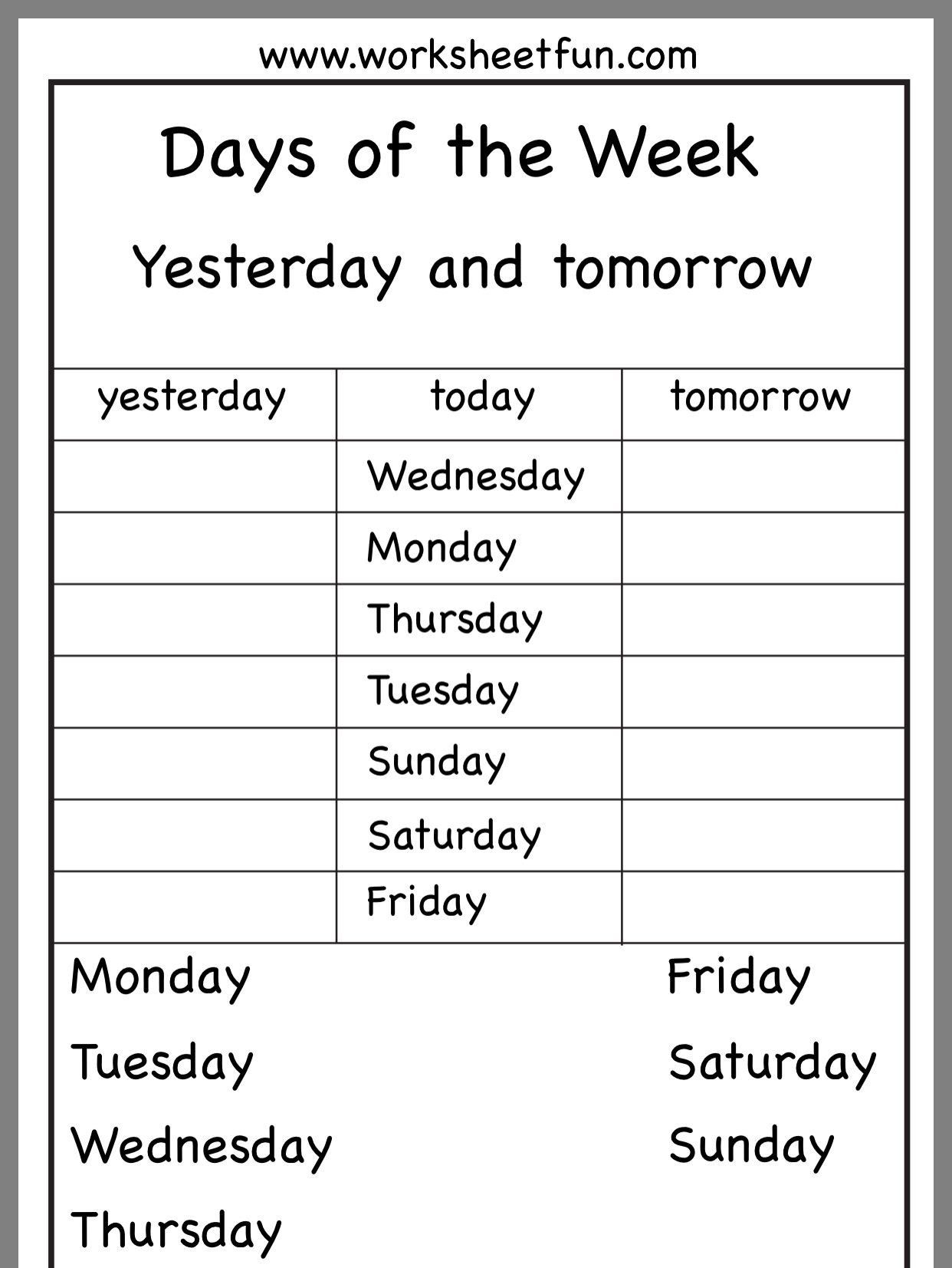 Calendar Worksheets For Kindergarten Printable Kindergarten Worksheets