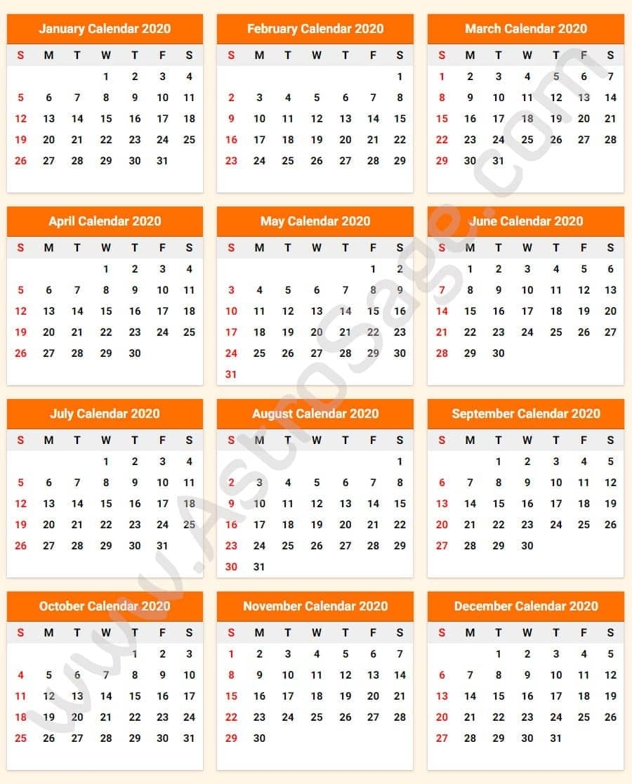 Printable Calendar 2020 With Holidays - Download Free