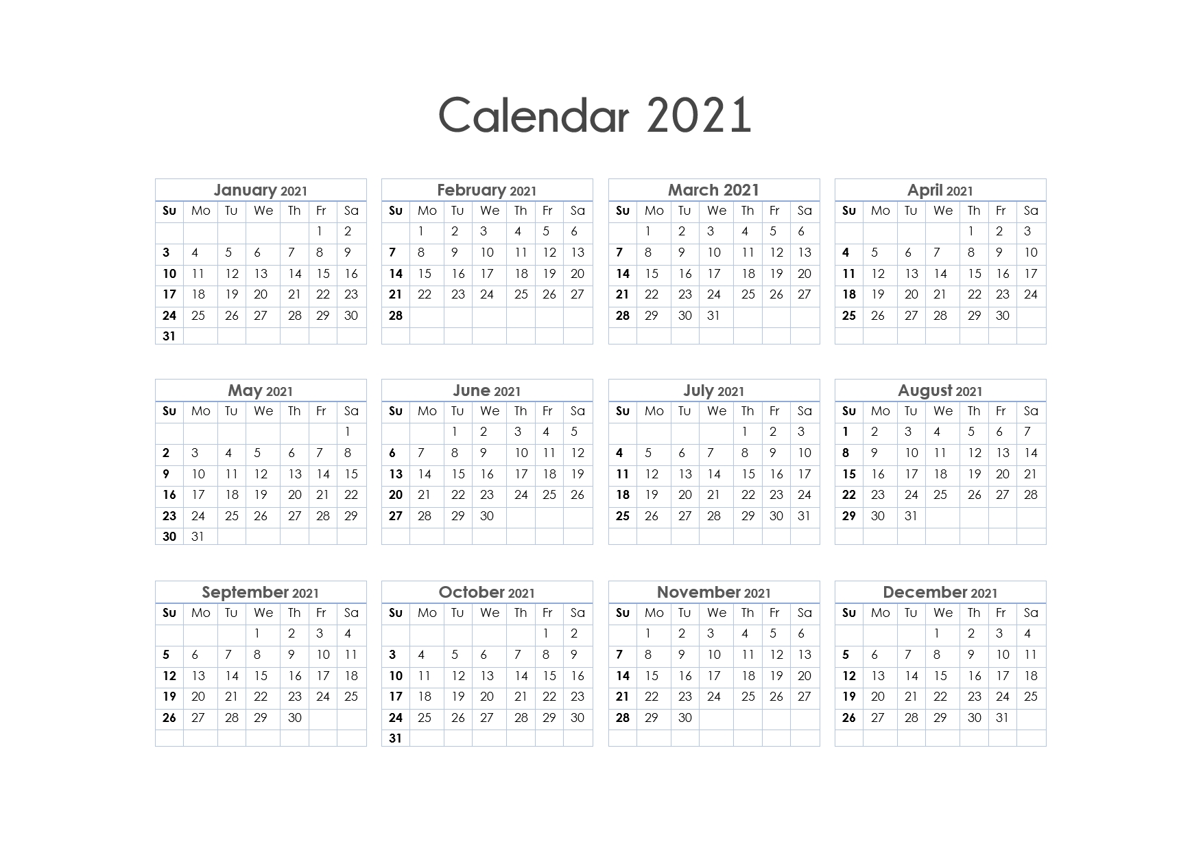 free printable calendar year 2021 month calendar printable