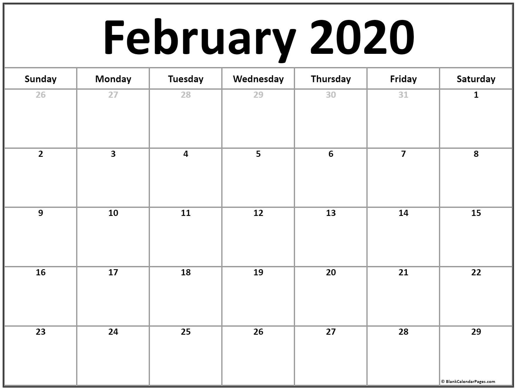 Printable Calendar For February 2020 In 2020 | Monthly