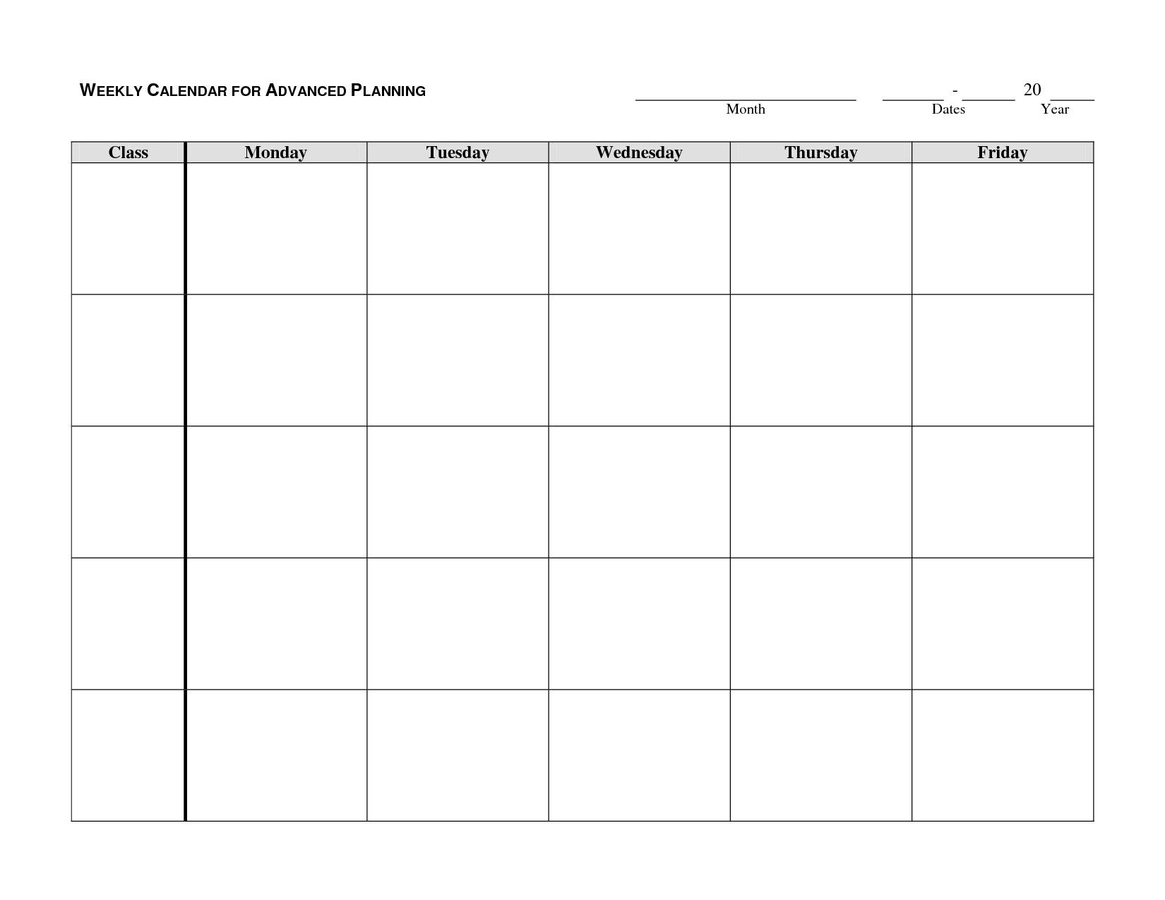 Printable Calendar Monday Through Friday - Yolar.cinetonic