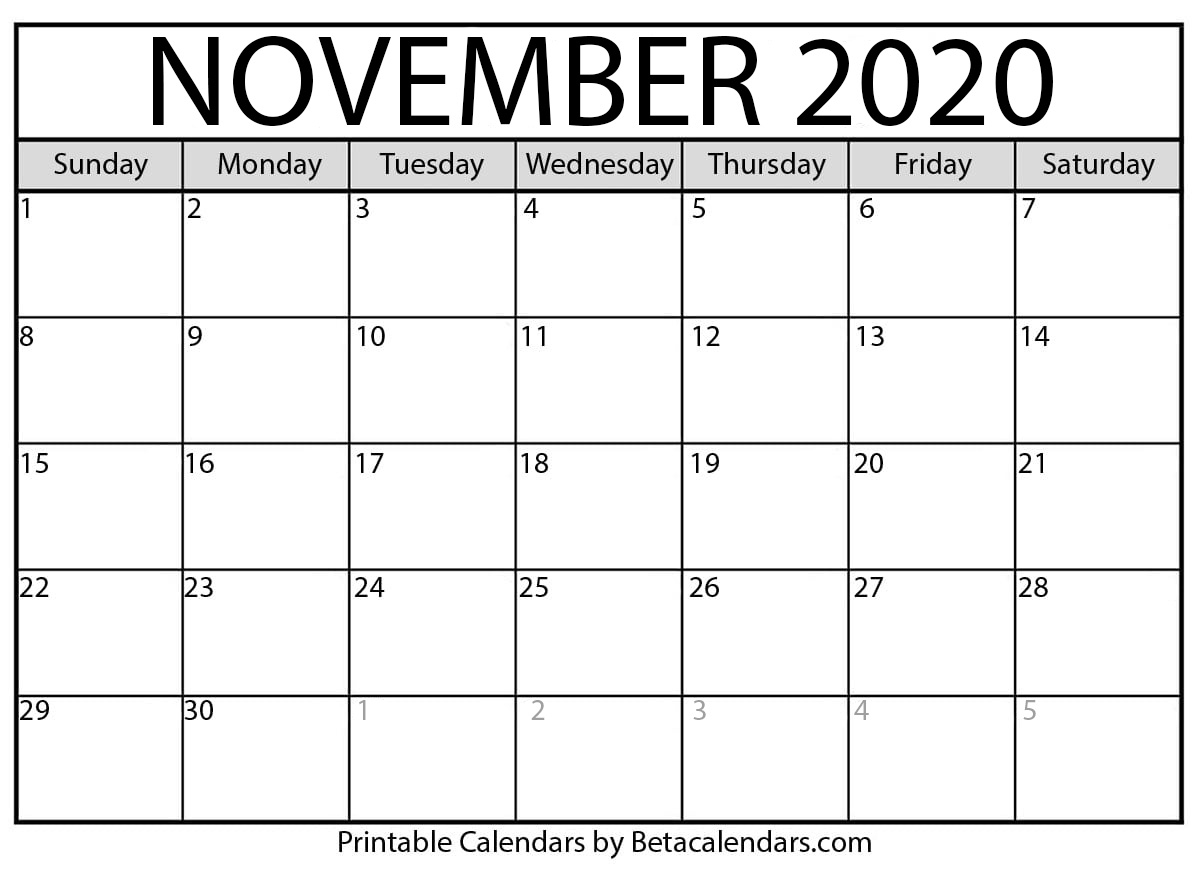 Free Printable Calendar Nov Dec 2020 Month Calendar Printable