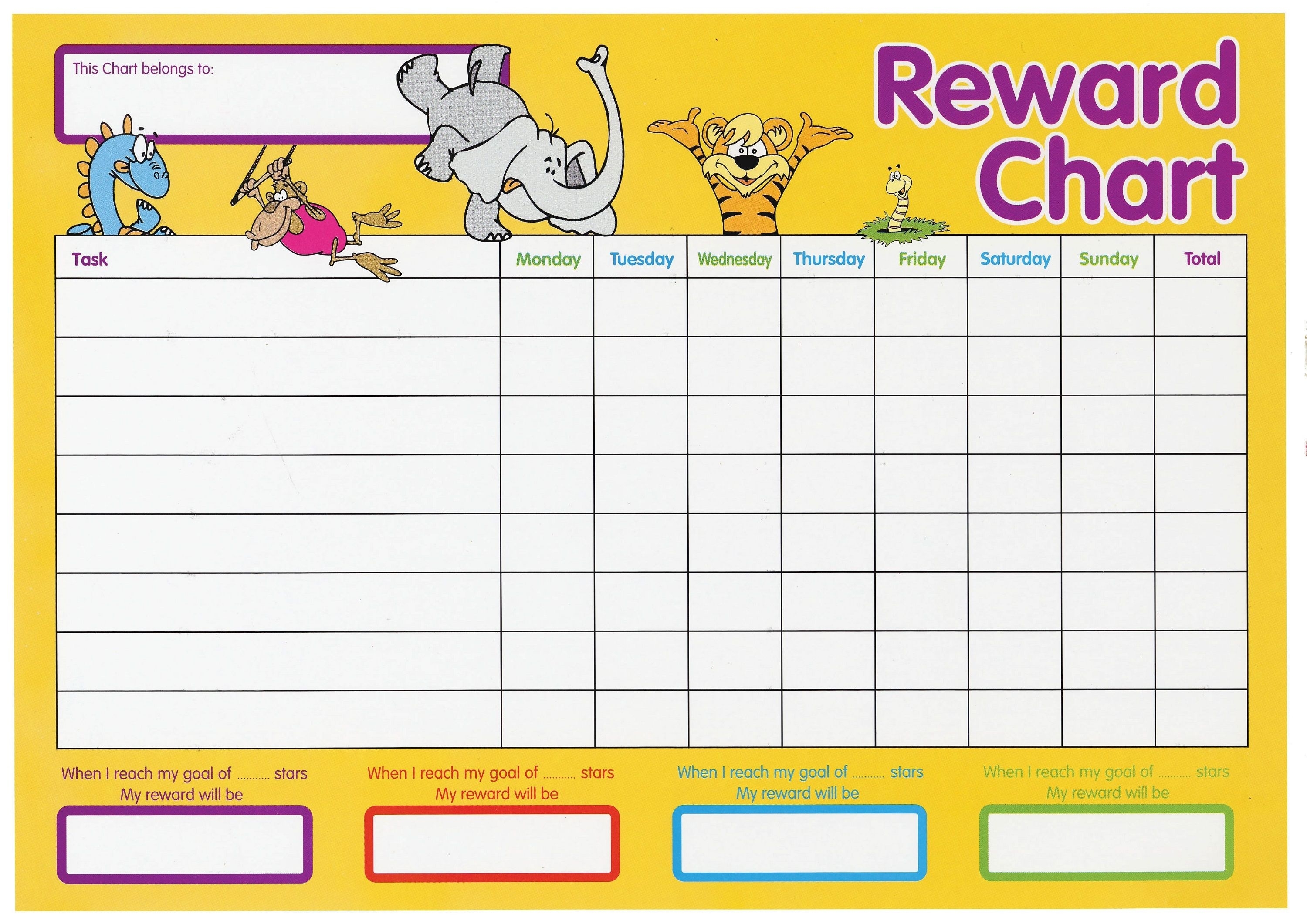 Printable Reward Chart Gorgeous And Colorful | Toddler